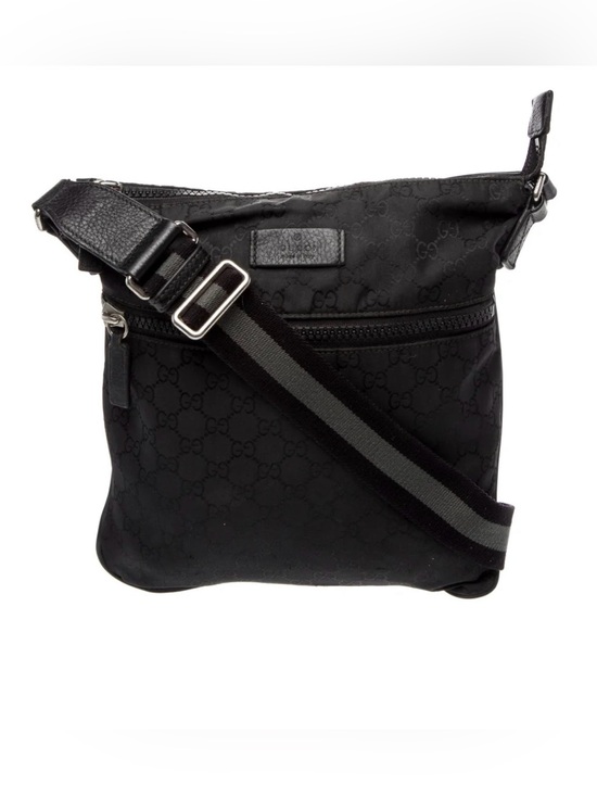 Gucci Other - Gucci Black Nylon Monogram Crossbody Messenger Bag